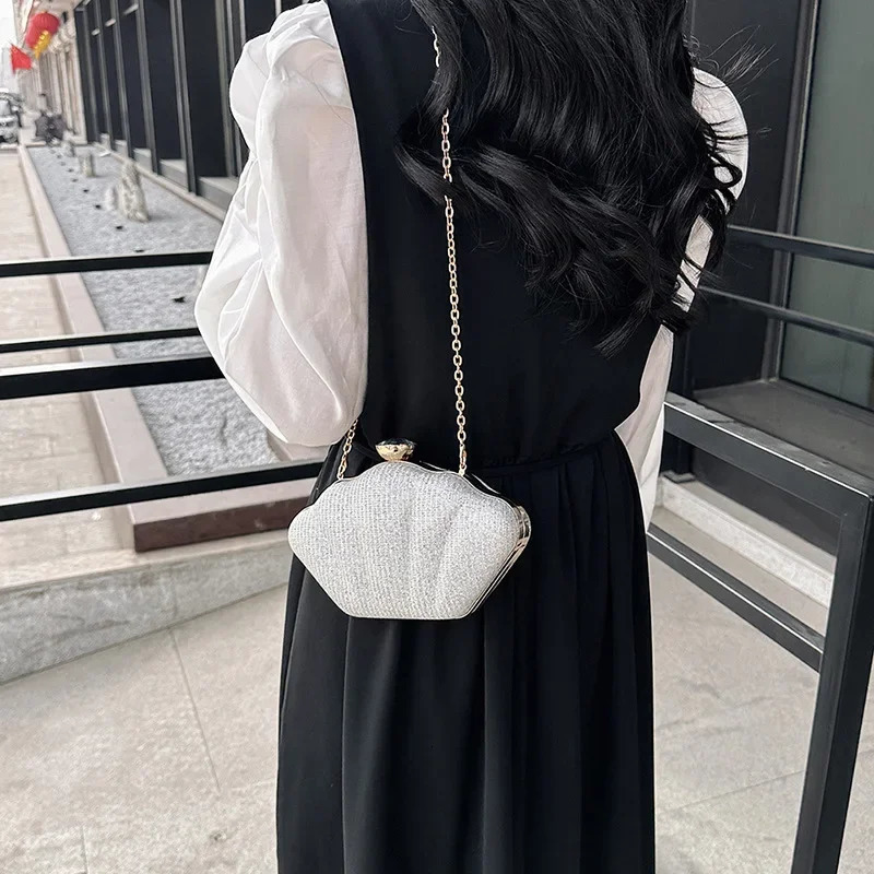 Fashion Shell Shape Lipstick Bag For Women er Evening Bag High Quality Shoulder Bags Cute Purses Crossbody Bag 250305