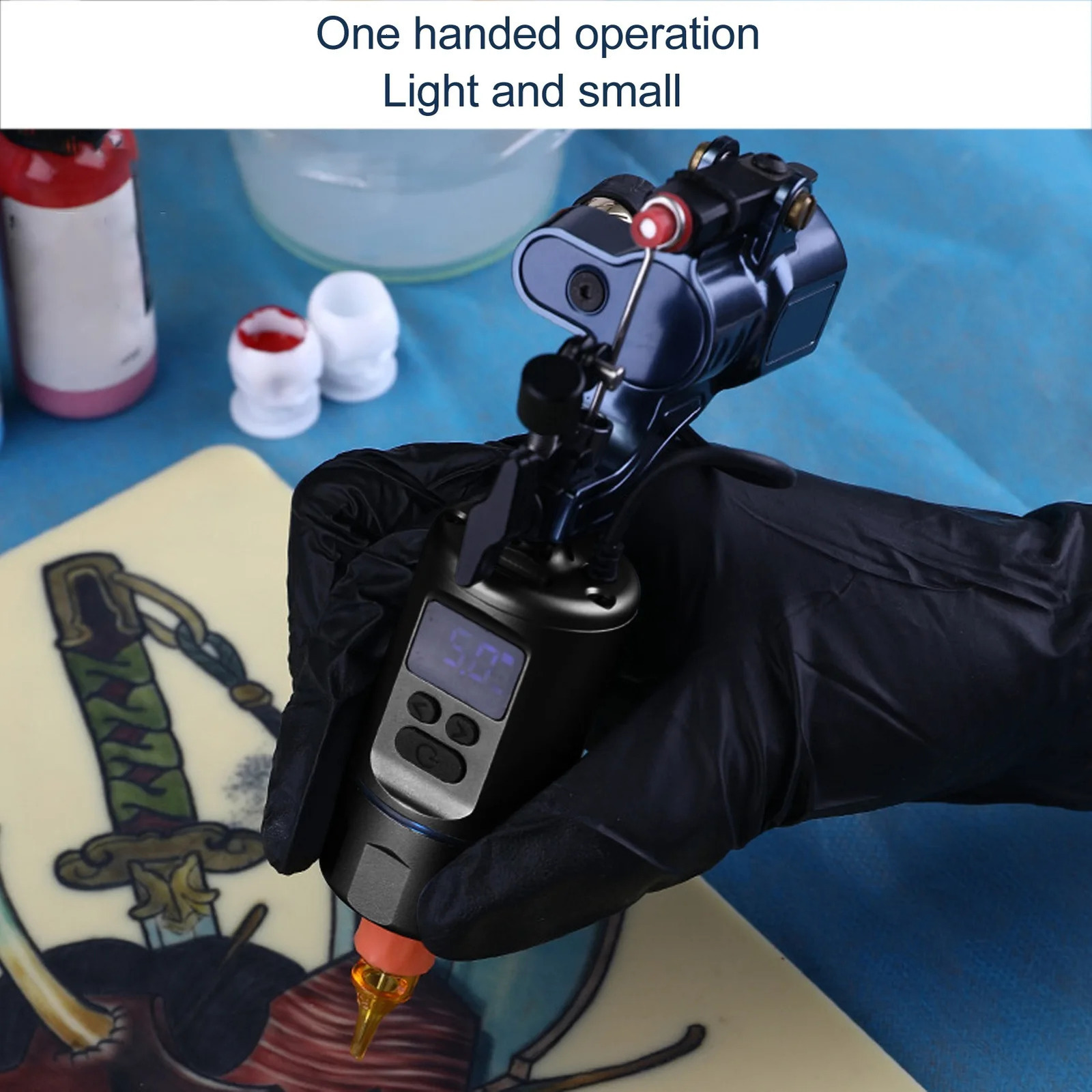 3 in 1 Cartridge Tattoo Battery Grip Interface Aluminum Alloy 1600mAh Tattoo Handle Power Supply 3 in 1 Tattoo Battery Grip 250306