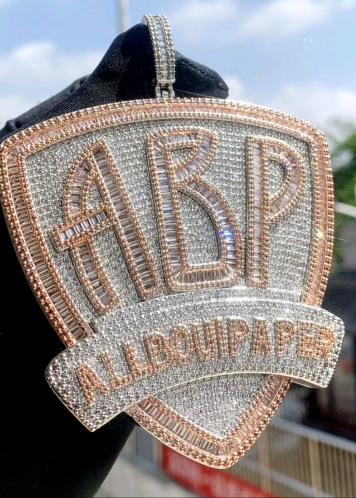 custom pendant cuban Moissanite chain Dia Necklace Iced Out Hip Hop Letter Name Pendant Chain For Men Custom Jewelry