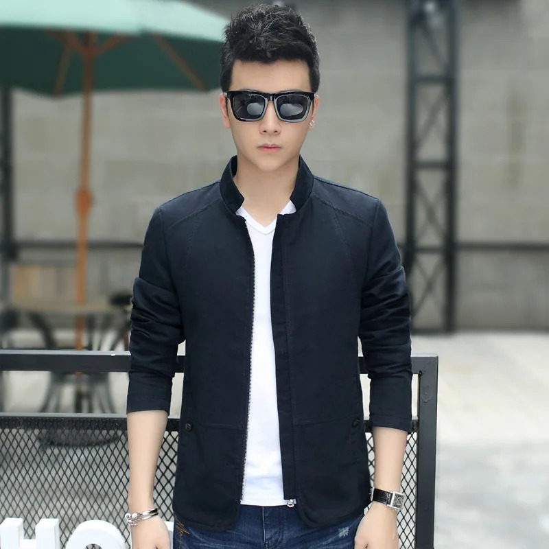 Mens fashion jacket mens full zipper windproof work bomber 250313