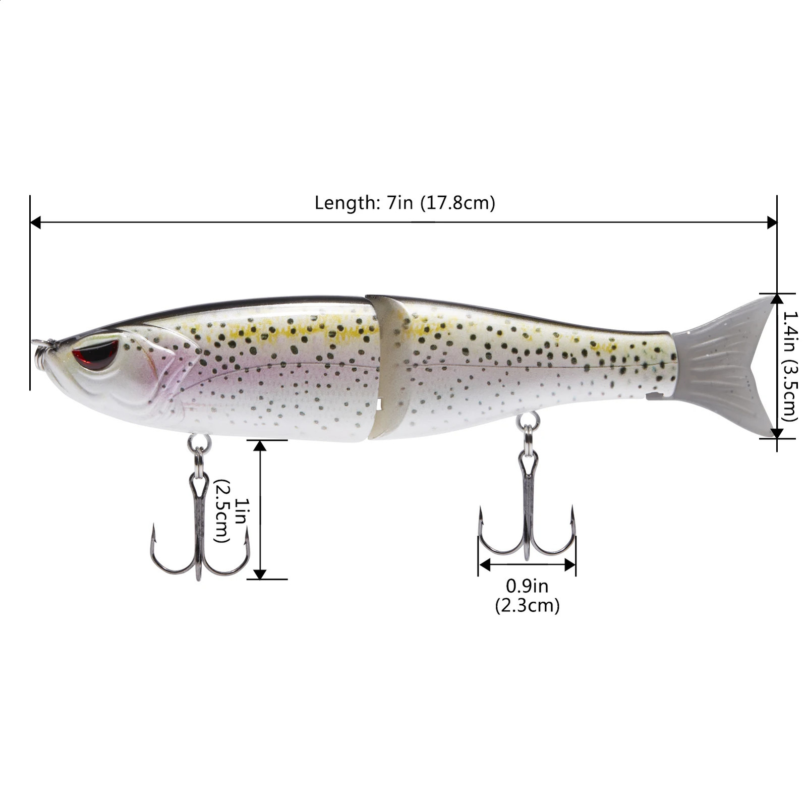Bassdash Swimbaits Pike Trout Glide Baits Minnow Hard Bass Fishing Lure 7in/2.2oz 4.5in/0.65oz 250313