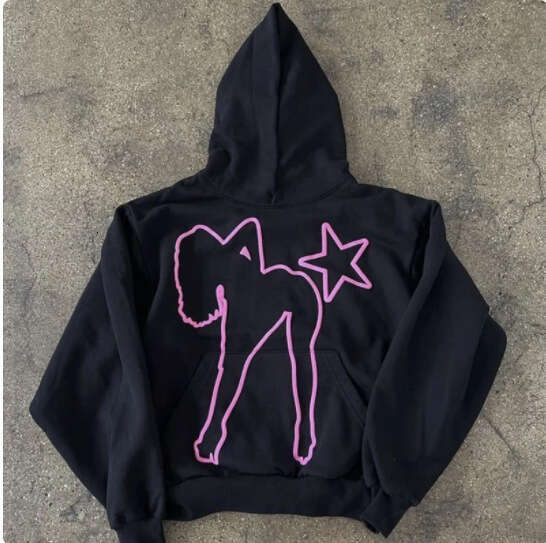 Harajuku Creative Sports Shirt Y2k Graphic Printed Hoodie Men's and Women's Fashion Super Large Hip Hop Street