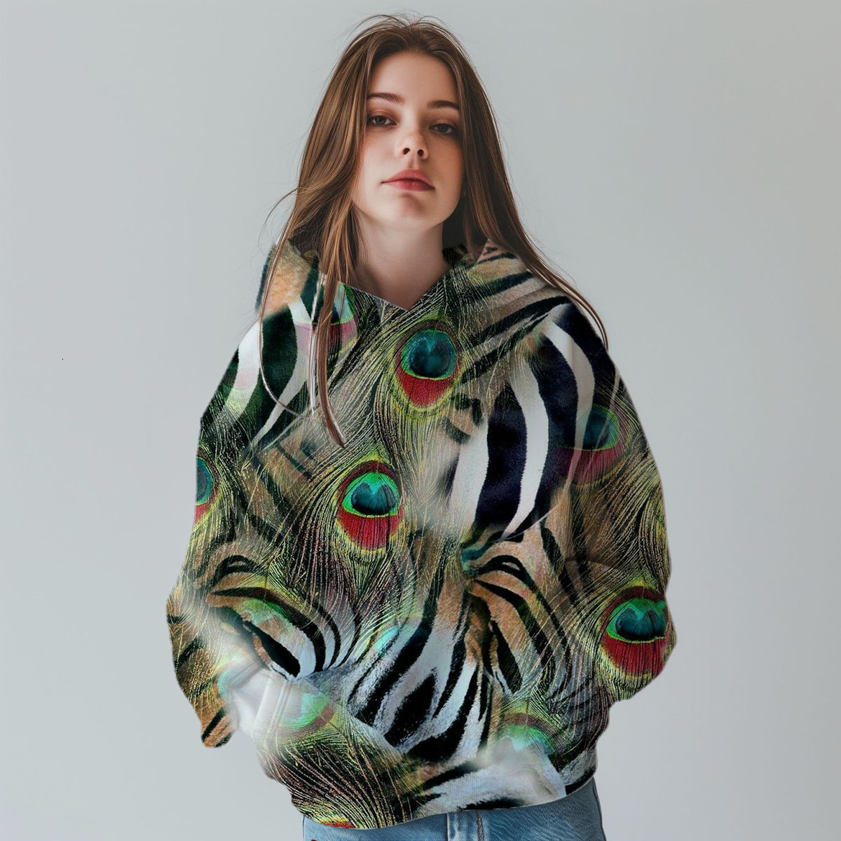 New Design Leopard Print Fashionable 3D Digital Printing Hooded Autumn/Winter Hoodie