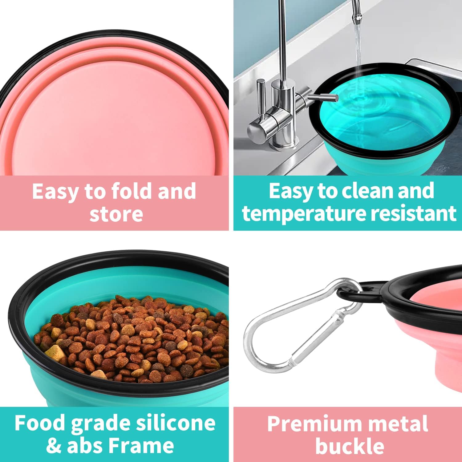 350ml/650ml/1000ml/1500ml Collapsible Dog Folding Silicone Outdoor Travel Portable Puppy Food Container Feeder Dish Bowl Pet supplies