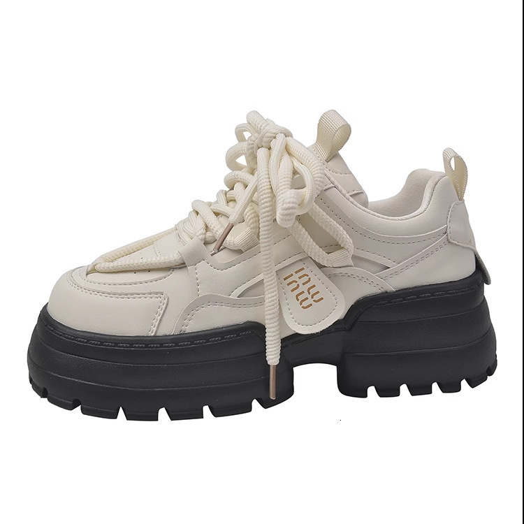 High End Multifunctional White Shoes For Women Height Increasing Thick Soled Fashion Designer 2025 New Autumn Sponge Cake Casual Sports And Leisure Sh