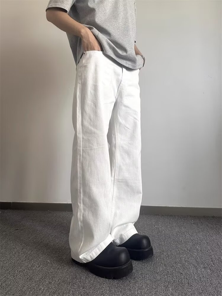 Men's Jeans Mens Flared Leg Jeans Trousers High Waist Long Flare Jeans For Men Bootcut White Jeans bell jeans men 230308