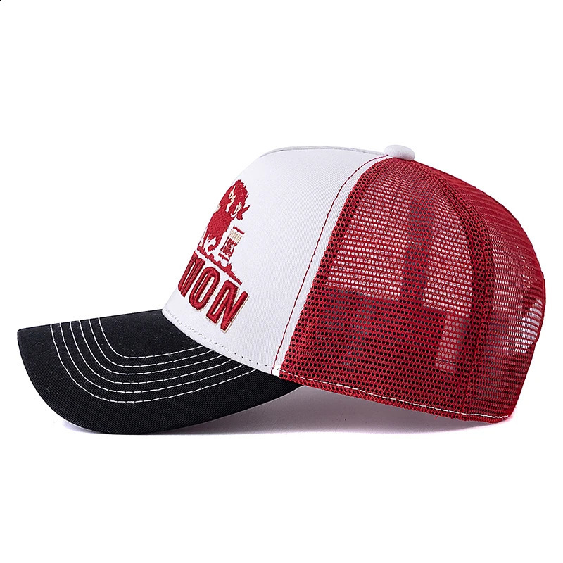 Home>Products>Neutral Summer Fishing Hats>Breathable Mesh Truck Hats>Da Ye Niu Embroidered Snap Cap 250313