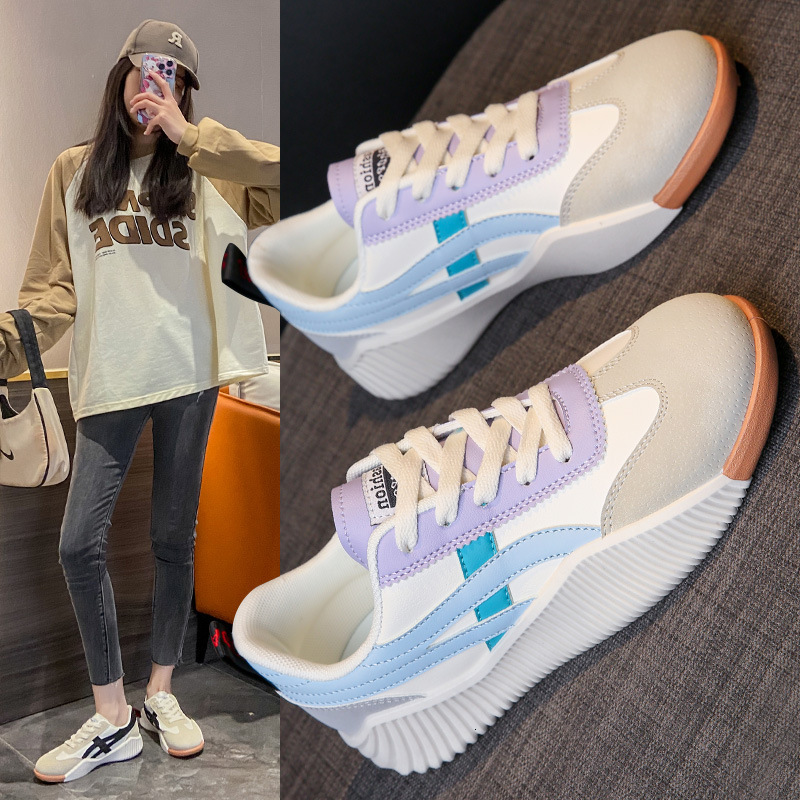 2025 New Korean Designer Trendy Fashion Flat White Breathable Casual Women's Student Union Running Shoes