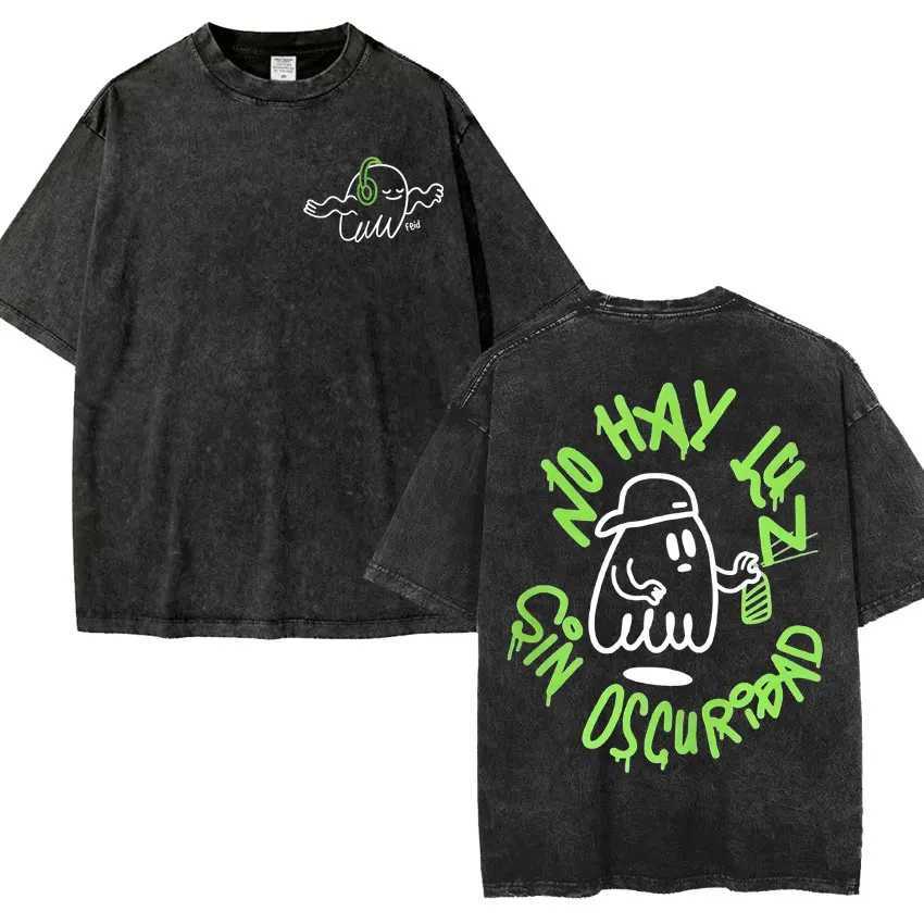 Feid Ferxxo World Tour 2024 Retro Washed T Shirt Men Women 90s Hip Hop Style Short Slve T-shirts Fashion Casual Oversized Ts X250313