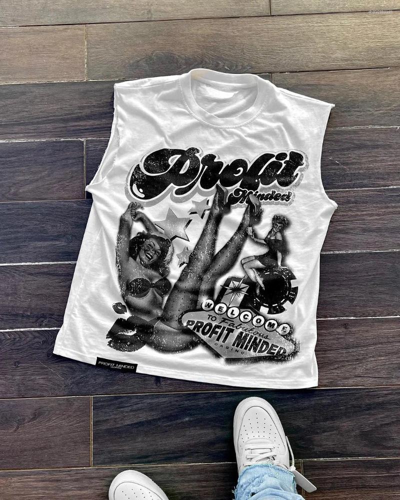 Men's T Shirts Hip Hop Fashion Casual Tee Short Sleeved Sleeveless Harajuku Shirt Punk Loose Women Trend Tops Aesthetic Clothes