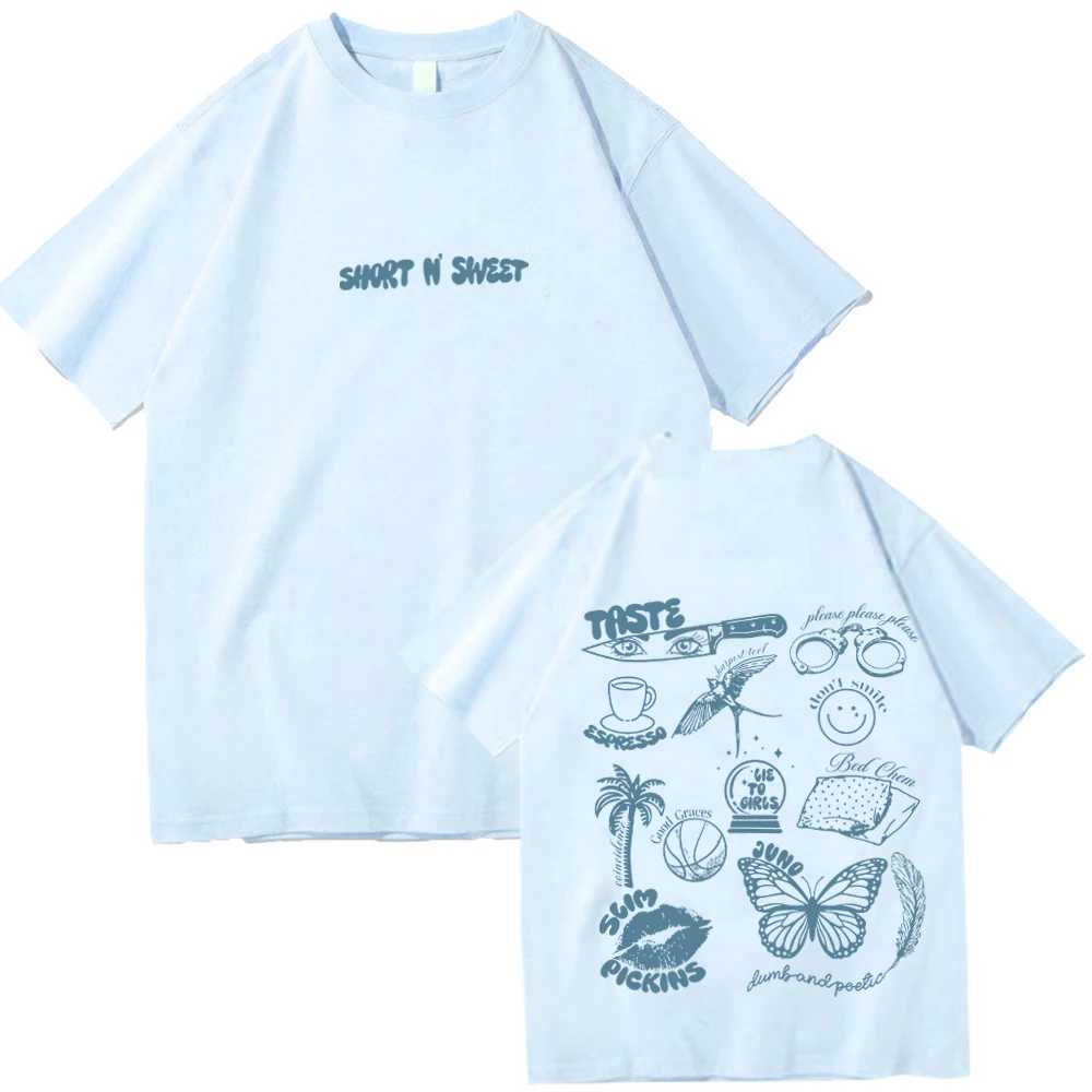 Sabrina Carpenter Short N Swt T-Shirts Sabrina Carpenter Merch Harajuku O-Neck Unisex Shirts X250313