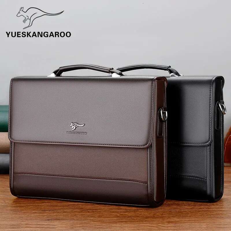 Male Handbags Pu Leather Men's Tote Briefcase Business Shoulder Bag Men 2025 Brand Laptop Bags Man Organizer For Documents