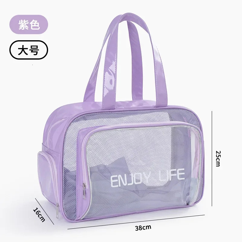 PVC Transparent Fitness Training Bag 2024 Ladies Large-capacity Wet and Dry Separation Beach Fitness Special Bag Travel Handbag R250312