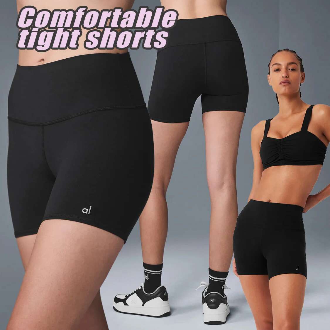 Sports Yoga Airbrush High-Waist Biker Short Women's Slim Fit Fiess Comfortable And Tight Running Shorts