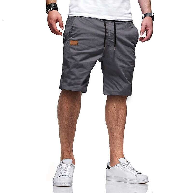 Source: Summer five quarter European size, pure cotton, elastic waist, straight through men's workwear shorts, 2025 new casual versatile fashion 