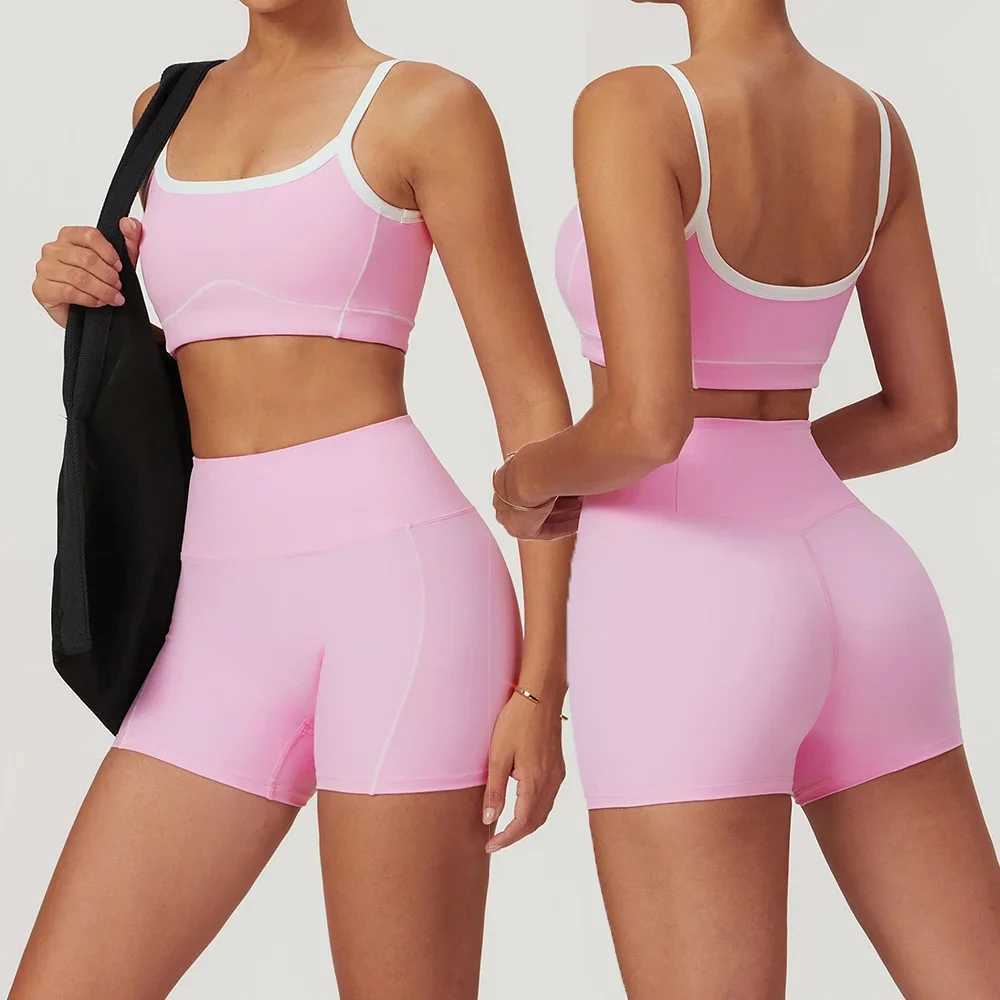 Women's Tracksuits Set Womens Sport Bra Gym Workout Legging High Waist Wide Flare Pants Fitn Sports Shorts Active Wear Suit Y250312553G