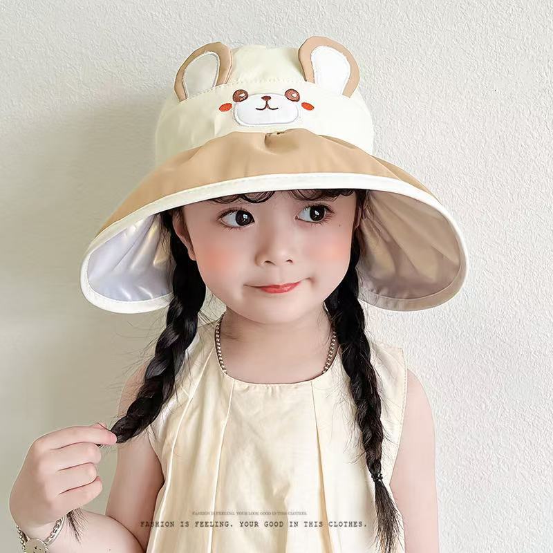UPF50+shawl hat summer babies, UV resistant sun for girls, big brim beach neck protection baseball cap