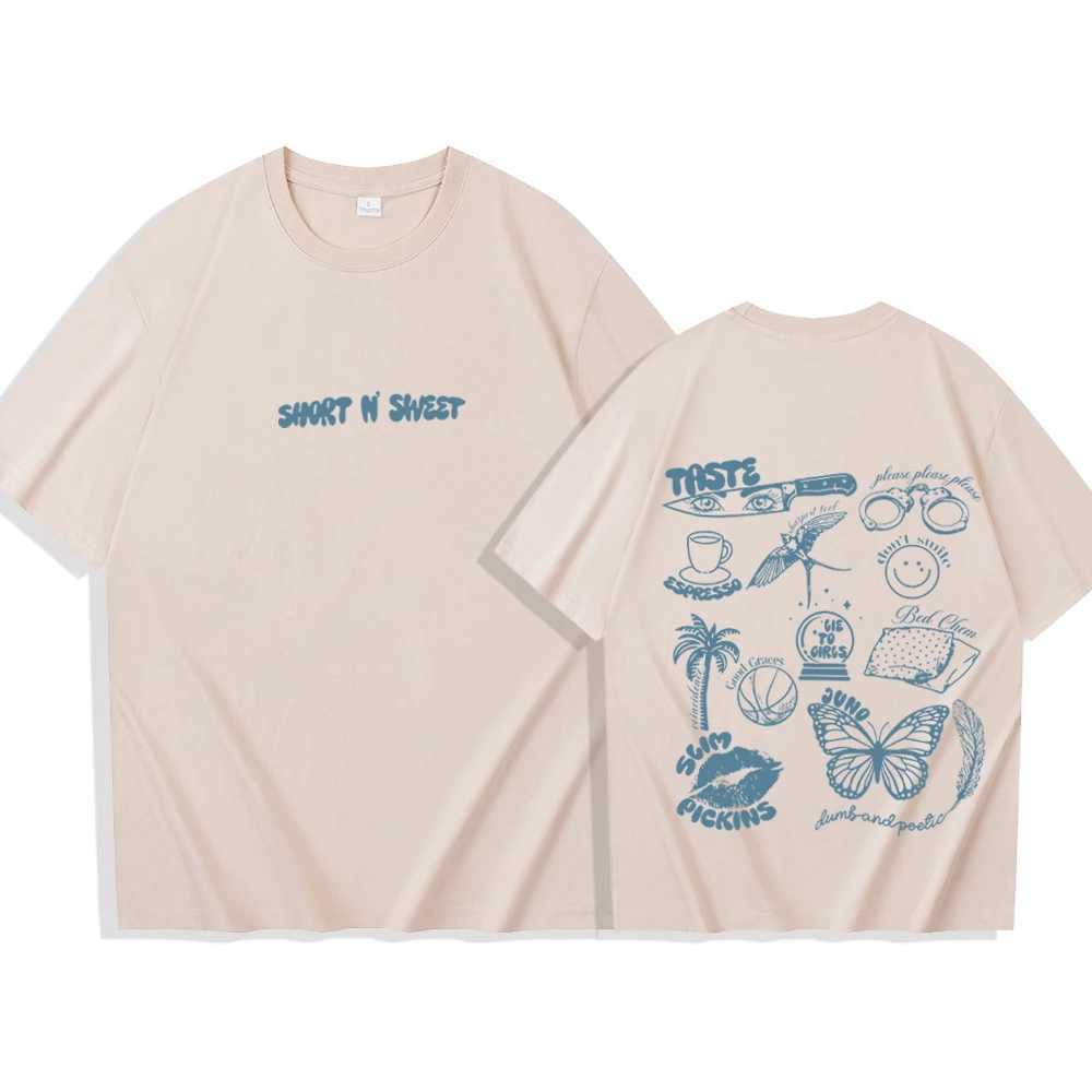 Sabrina Carpenter Short N Swt T-Shirts Sabrina Carpenter Merch Harajuku O-Neck Unisex Shirts X250313