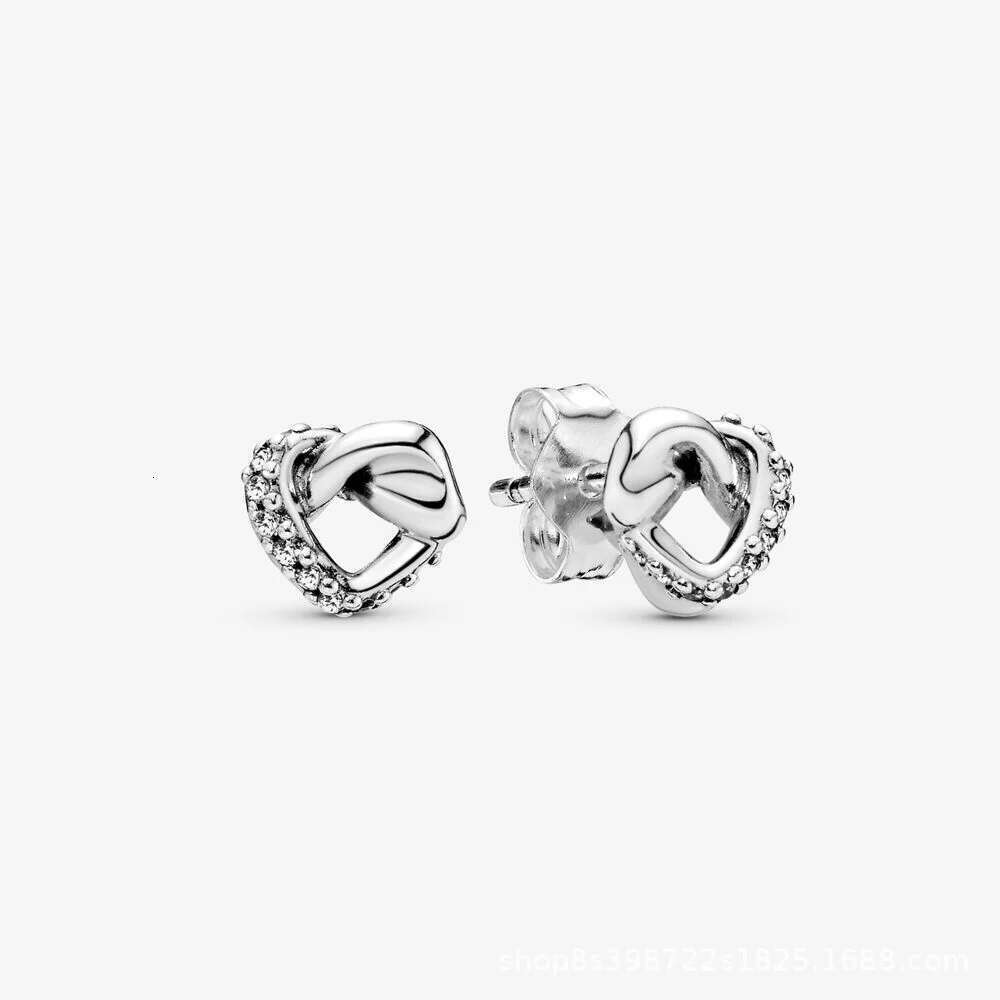 Classic Pure Silver Zircon Heart Spread Infinite Bright Star Round Earrings Suitable For Ladies Charm Jewelry Gifts