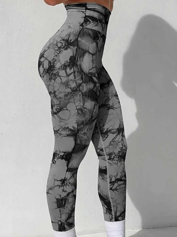 Active Pants 2025 Womens Tie-Dye Leggings Casual Seaml Gym Leggings Peach Butt High Waist Butt Pants Stretch Fitn Workout Pants Y2503128L5U