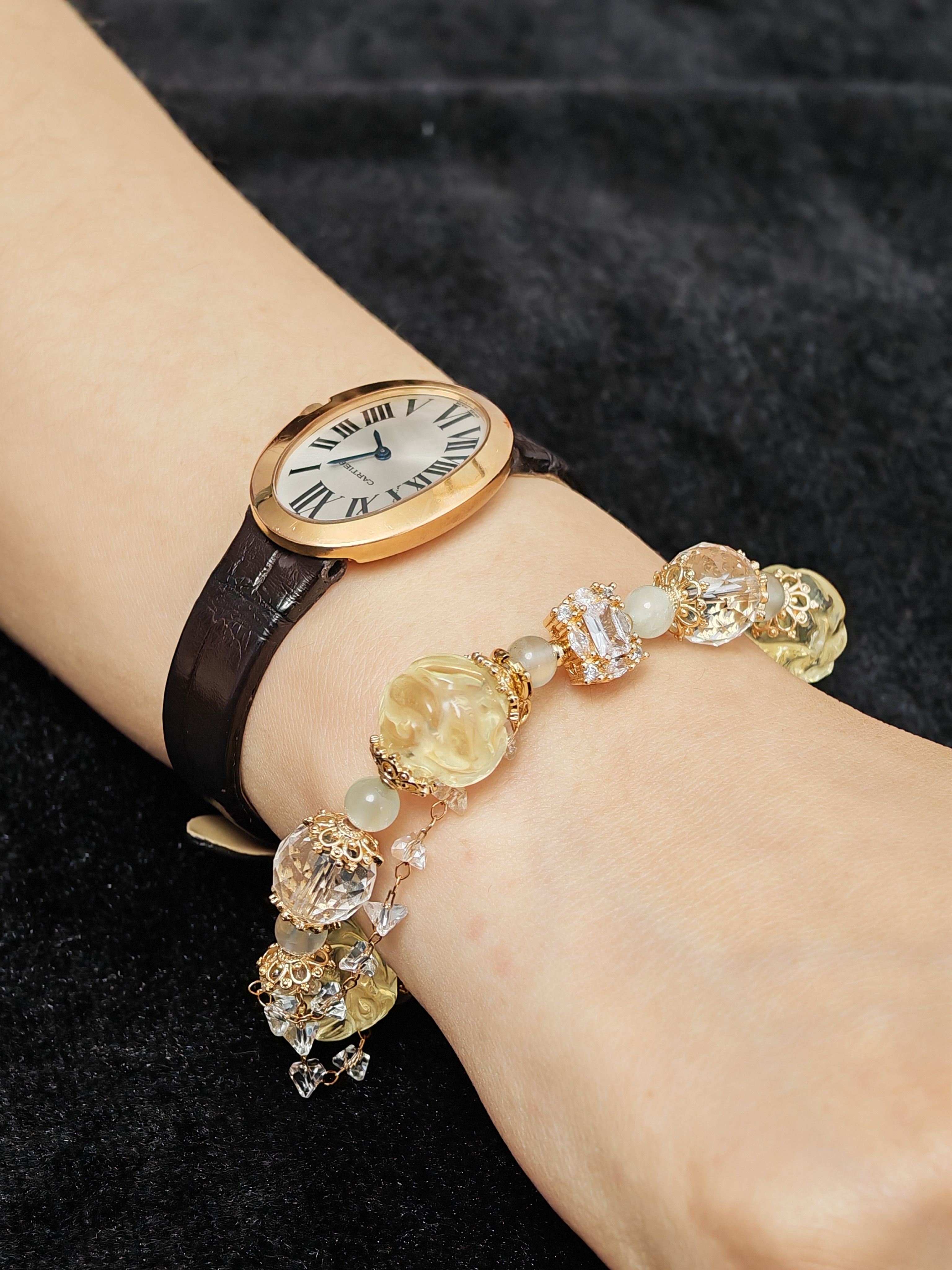 Natural Citrine Nine-Tailed Fox Attracts Wealth and Peach Blossom Bracelet