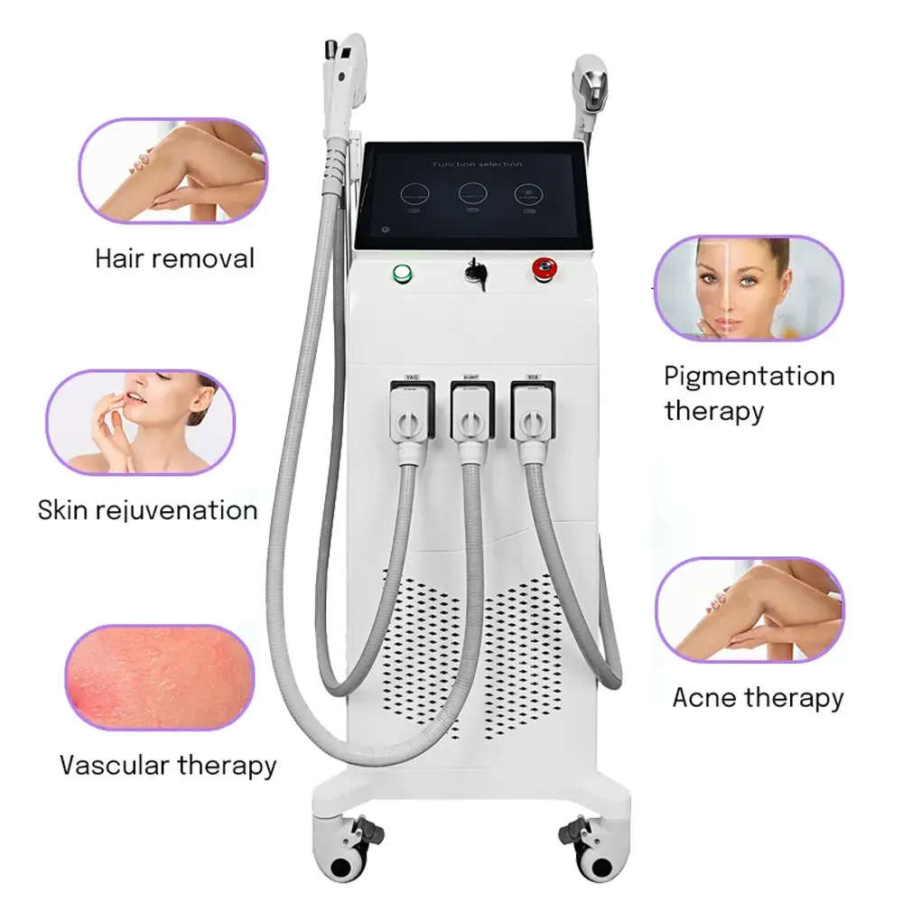 3in1 Updated IPL 808 755 1064 Diode Laser Hair Removal 2in1 Multifunctional Machine and Tatoo Removal Hollywood Peeling Acne Treatment