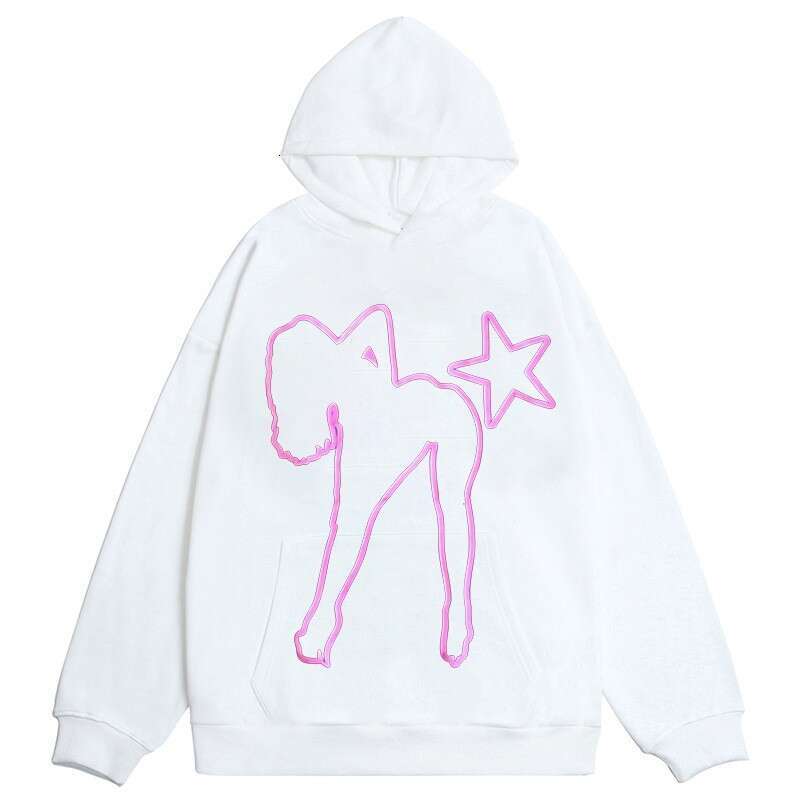 Harajuku Creative Sports Shirt Y2k Graphic Printed Hoodie Men's and Women's Fashion Super Large Hip Hop Street