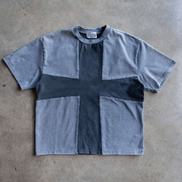 400gsm tshirt washed cotton t-shirt, loose fitting clothing, trendy men's clothing