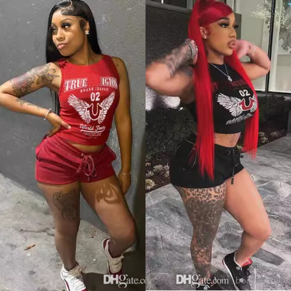 Summer Designer Fashion Sexy Tracksuits For Womens Tank Top And Shorts 2Two Piece Printed Set Outfits