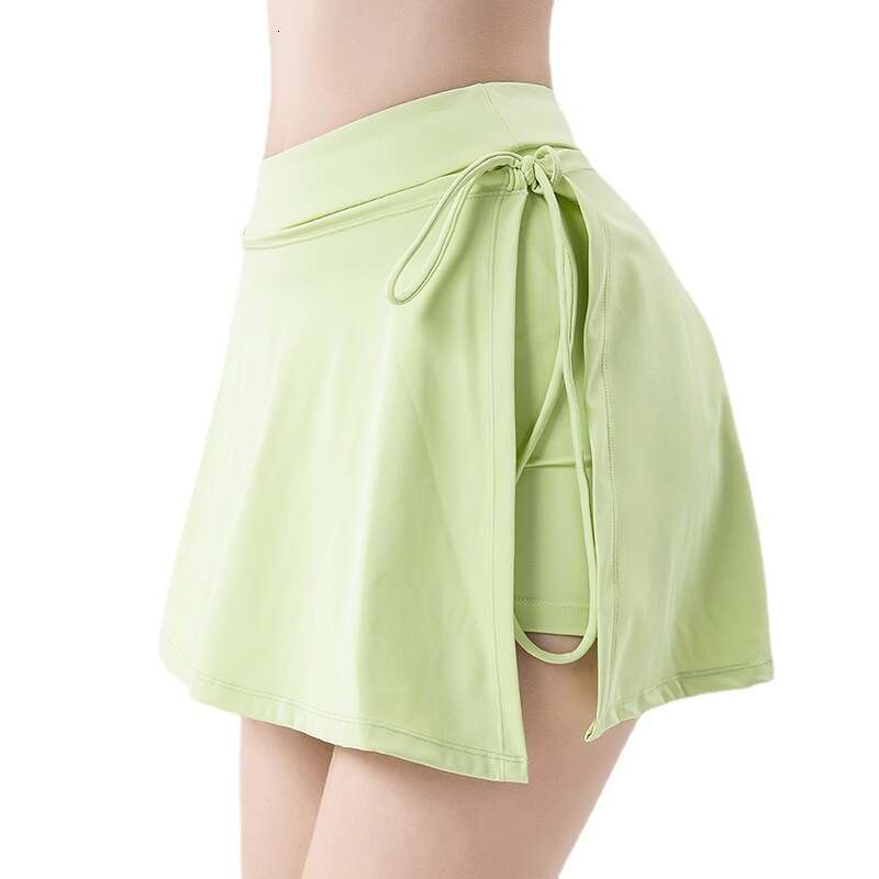 Sports yoga badminton tennis half body quick drying pocket short side slit tied skirt, women's 2025 new style, chic and elegant clothing
