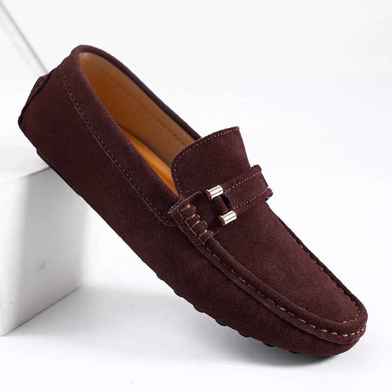 Casual Shoes Women Men Shoes Genuine Leather Men Loafers Slip Men Flats M Driving Shoes 38-47 Y250312