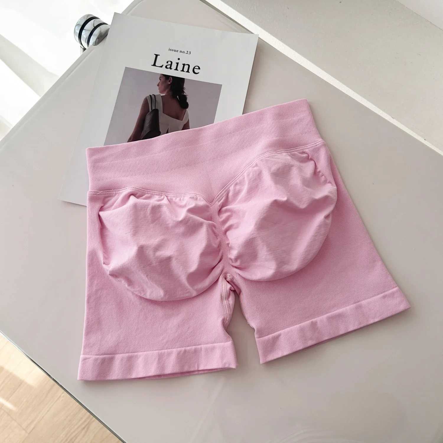 Active Shirts Tees Impact Shorts 4.5 With Gym Shorts Women Fitn Sports Low Ribbed Band Workout Scrunch Butt Booty Running Short Pants Y250312XIWC