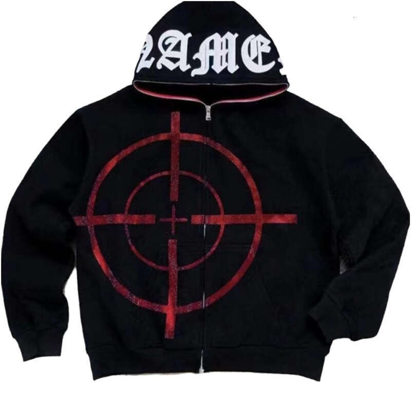 Street style personalized hot stamping metal zipper cardigan for both men and women, couple hoodie jacket