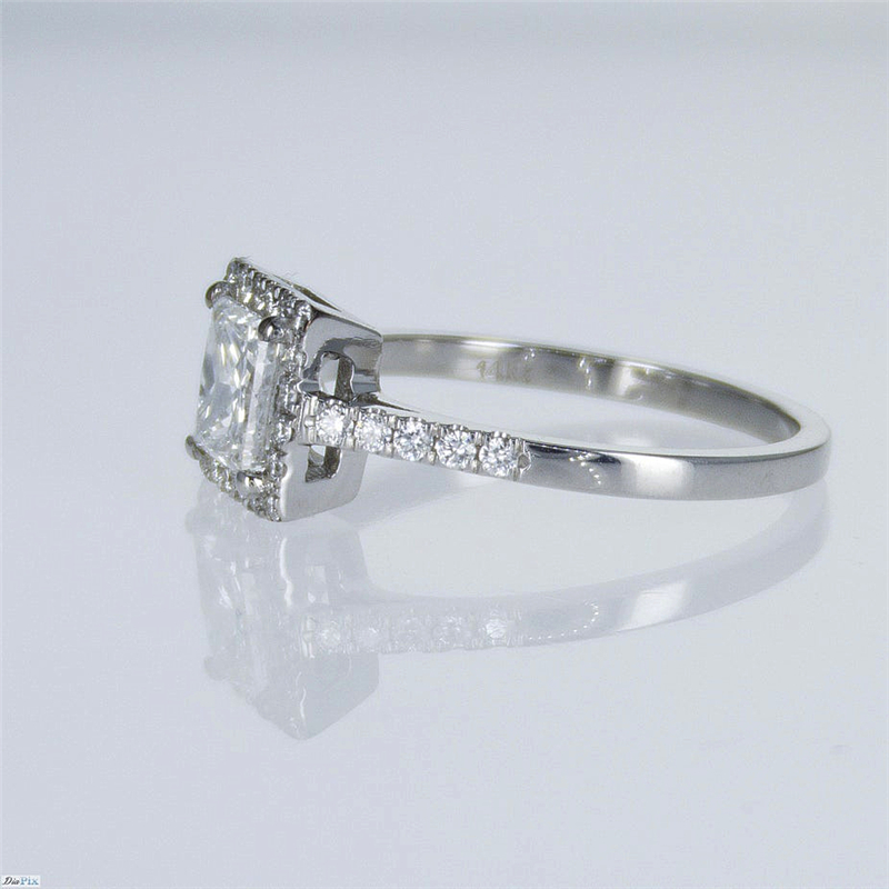 Jewelry 1.5 Carat Princess Cut Halo Engagement Ring IGl Certified Lab Grown Diamond Wedding Square Lab Diamond Ring For Women Half Band Anniversary