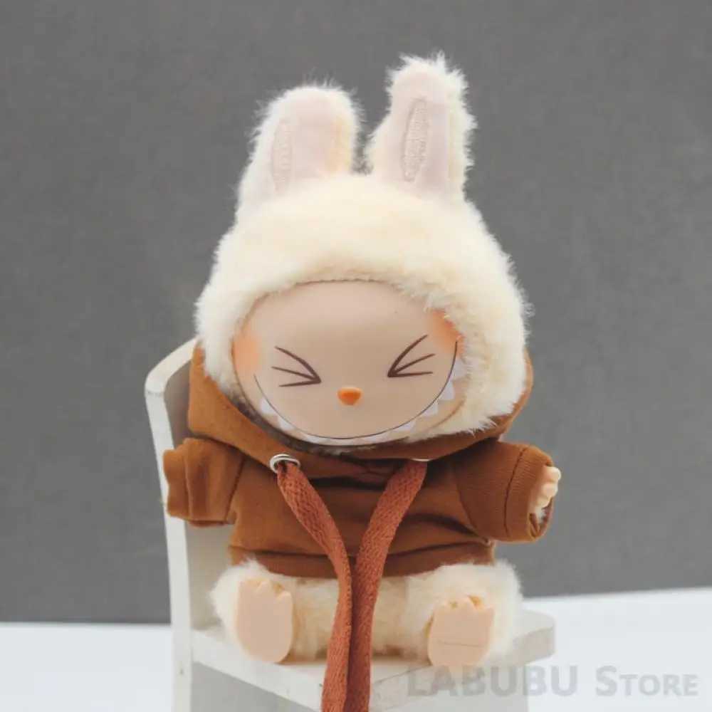 17cm Labubu Outfit Clothes Leisure Sports Hoodie Generation 1/2 Labubu Ropa Kawaii Decor Mini Doll Clothes Accessories Kids GiftT250313