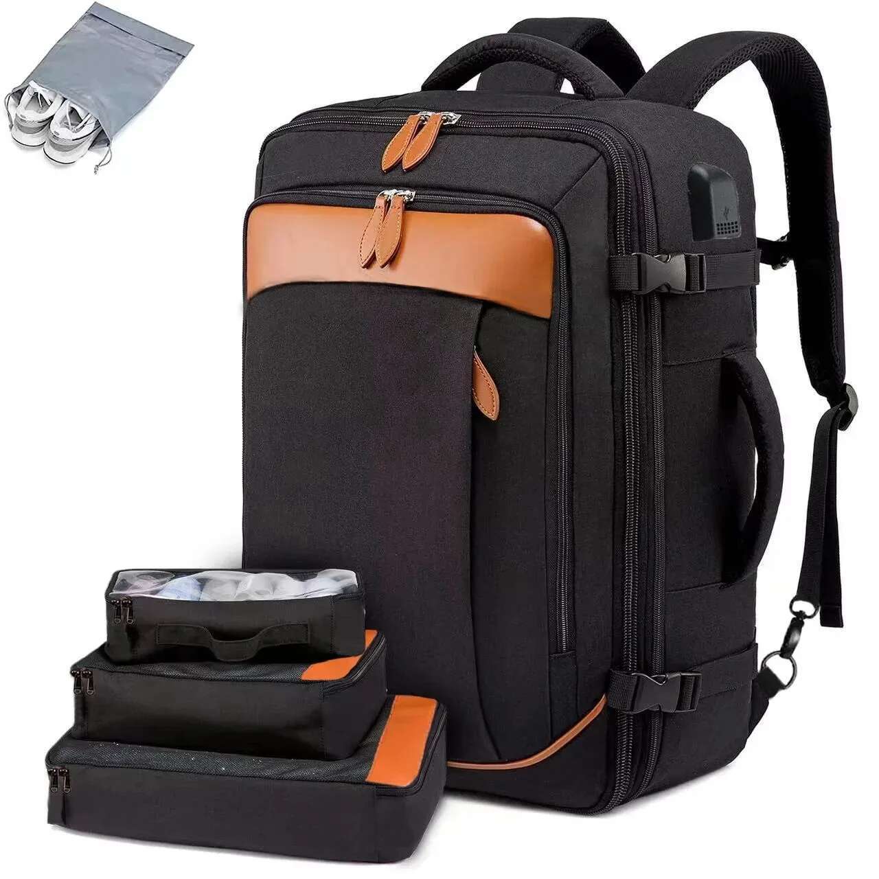 40L Capacity Laptop Expandable Large Suitcase Waterproof Lage Travel Backpack