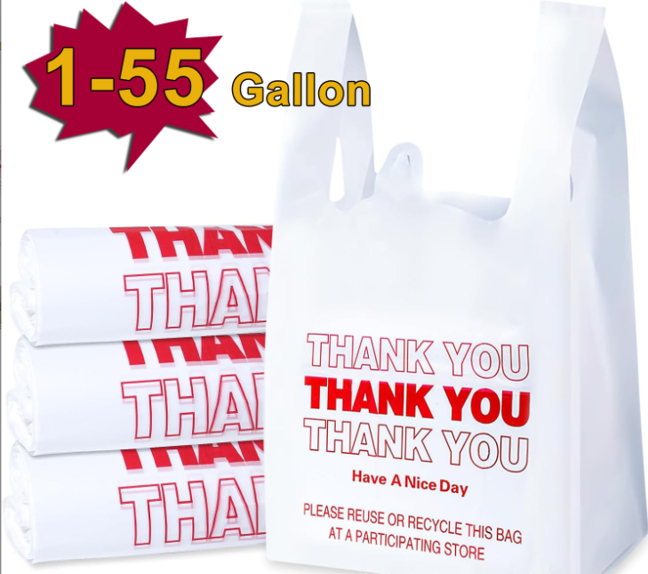 Manufacturer's Customization T-shirt Plastic Bags Plastic Take-out Bag Thank You Plastic Bags 1/6 size