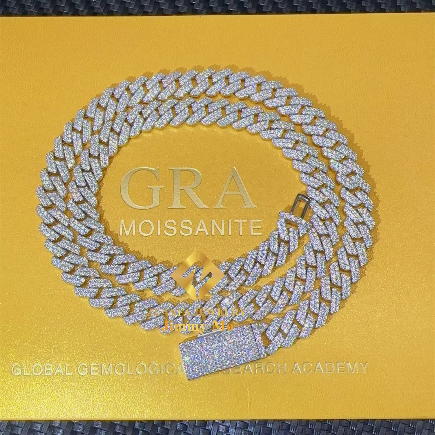Hot Selling Pass Diamond Tester 8mm Two Rows Pass Diamond Tester Iced Out Hip Hop VVS1 Moissanite Cuban Link Chain Necklace