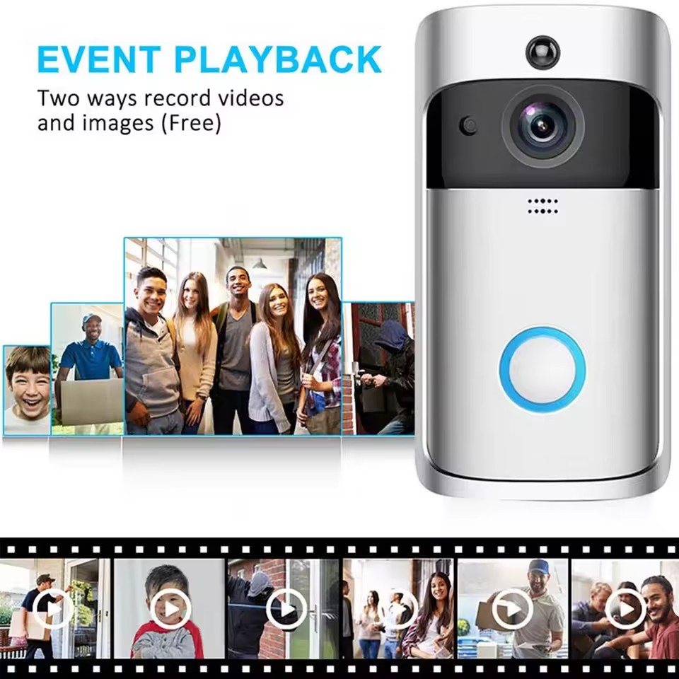 720P HD Smart Home Wireless WIFI Doorbell Camera Security Video Intercom IR Night Vision AC Battery Operated House Door Bell New V5