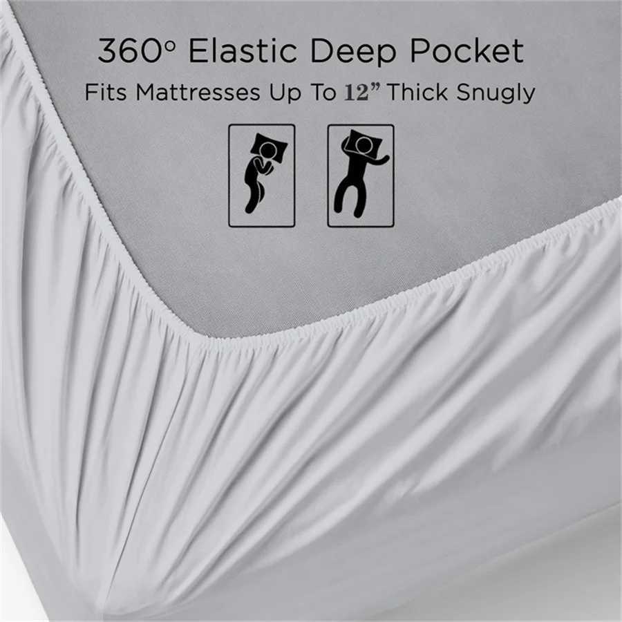 Soft 100% Egyptian cotton bed sheet set 1000 thread count 4/6 pieces bedding luxurious silk set and flat bedding Y250313