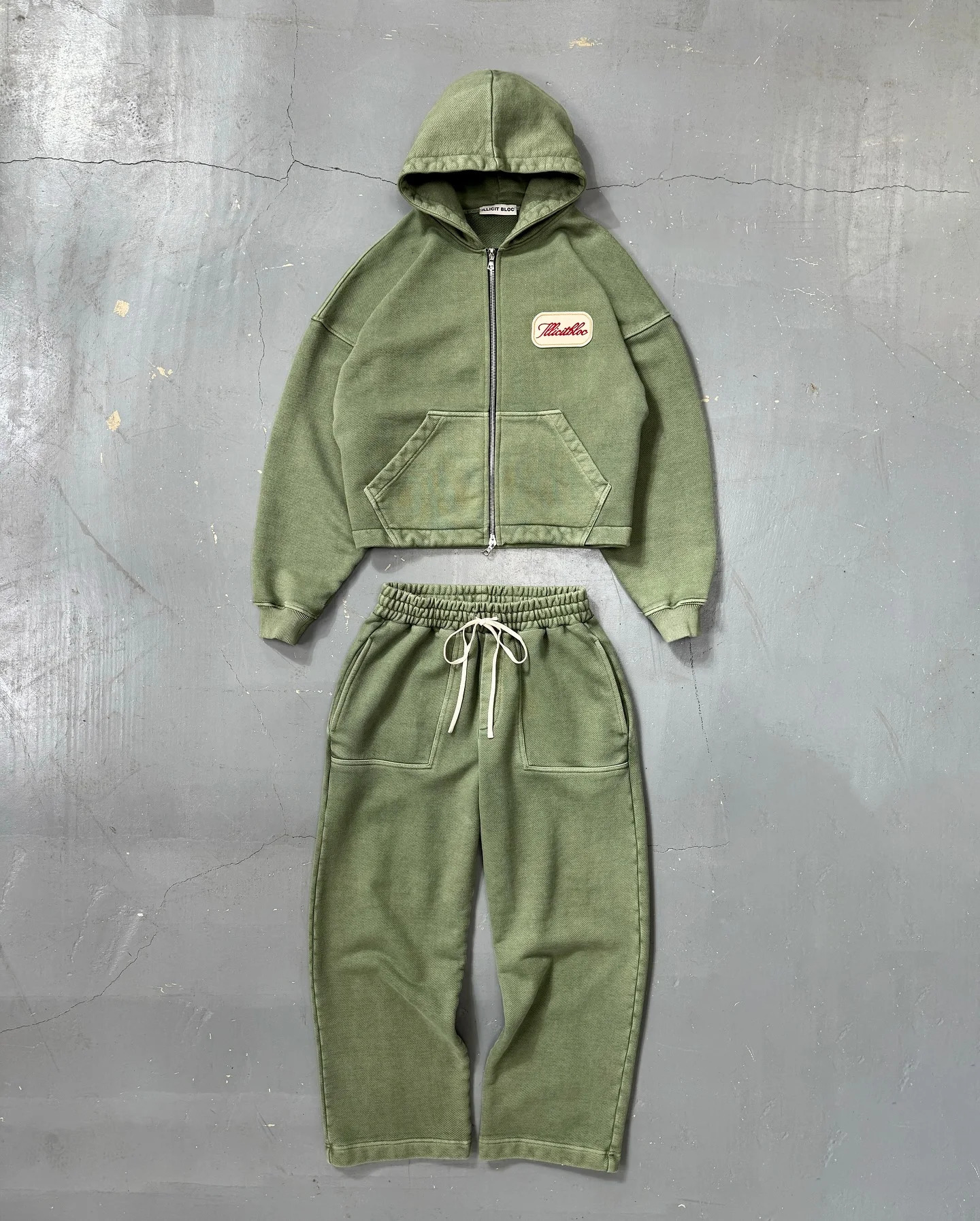 Washed Olive Patchwork Two Way Zip Up Hoodie Men Women Loose Casual Heavy Weight Cotton Hoodies Couple Sweatshirt Jacket 250311