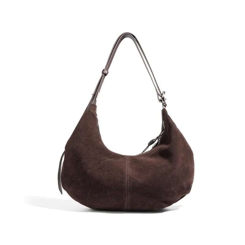 Women's Bags Suede Aesthetic Bags Ladies Low Price Leather Women Hobos Retro Genuine New Large-capacity Purse Dumpg Body