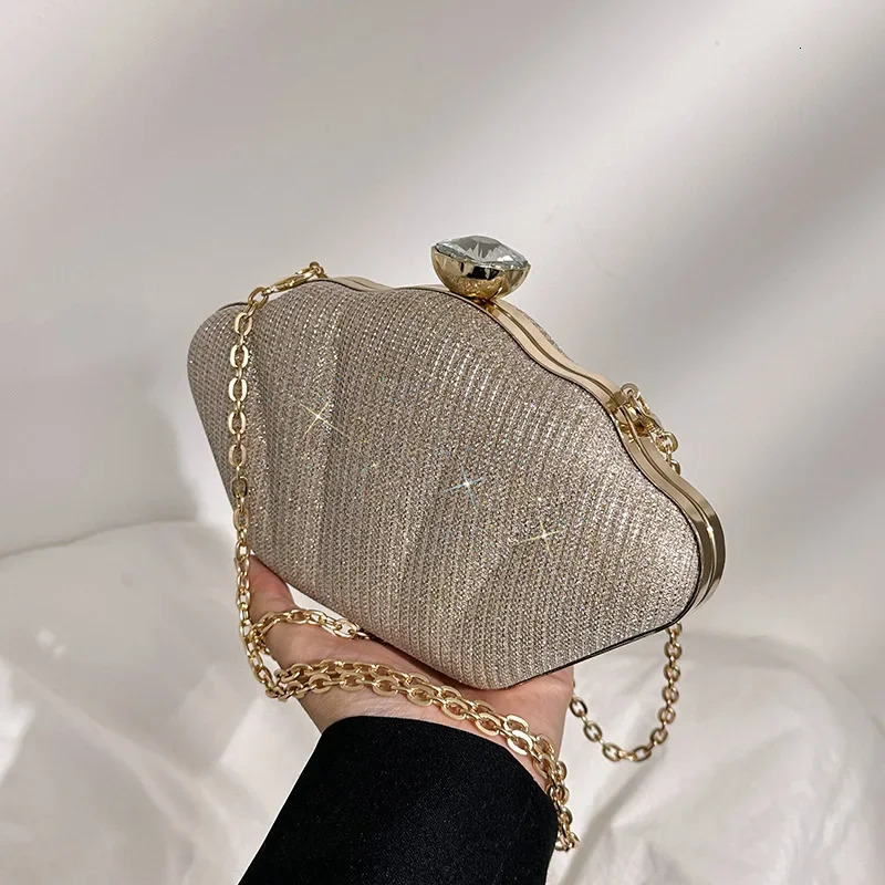 Fashion Shell Shape Lipstick Bag For Women er Evening Bag High Quality Shoulder Bags Cute Purses Crossbody Bag 250305