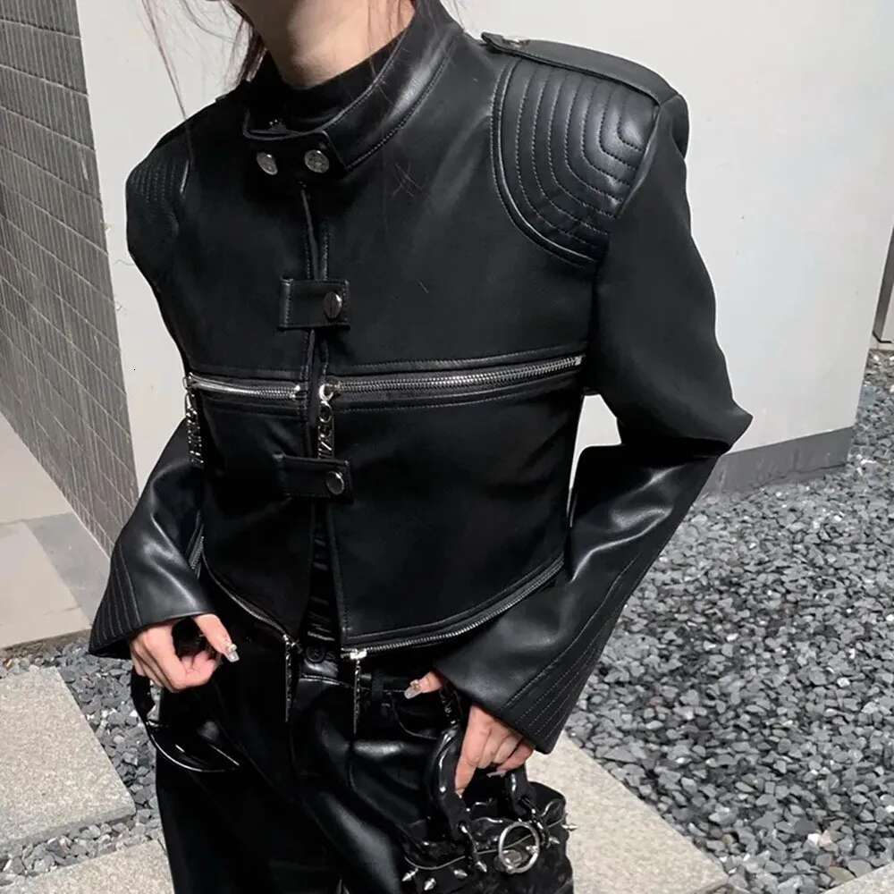 Spring Autumn New Arrival Stand Collar Zippers Pu Faux Leather Jacket Women Korean Fashion Casual Locomotive Coat Female Tops