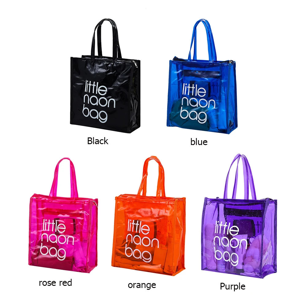 PVC Transparent Handbag Clear Large Capacity Waterproof Shopping Beach Clutch for Women Outdoor Shopping Bag R250312