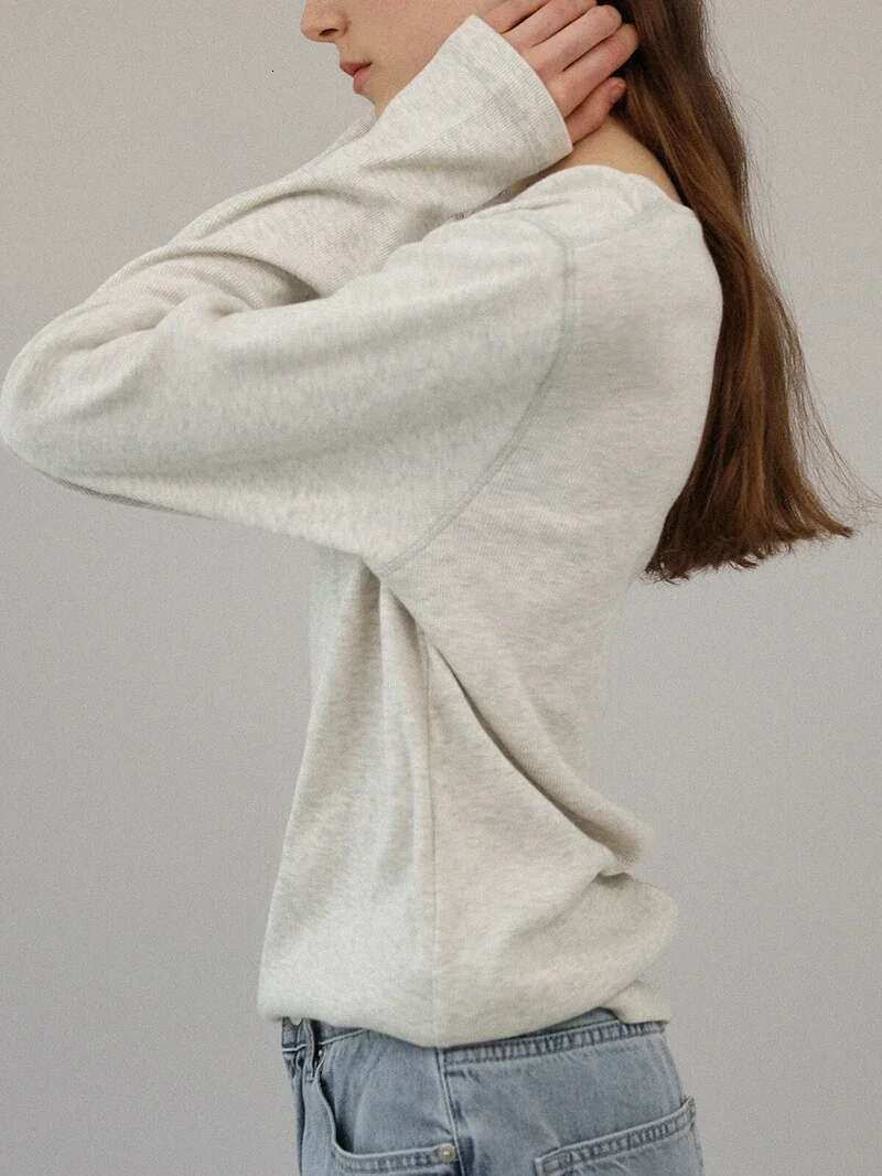 Cotton Round Neck Long-Sleeved White T-Shirt Women's Spring New Threaded Haruku Chic Basic Tees Casual Female Tops