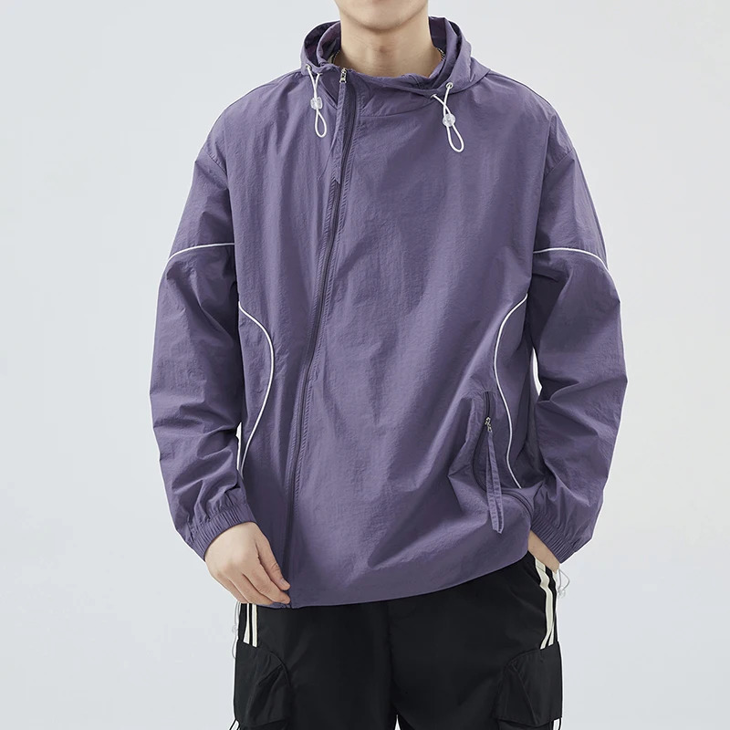 Ueteey Sunscreen Jacket Mens Hiking Thin Camping Ice Skin Fishing Ultra Light Fast Drying Windproof Outdoor 250313