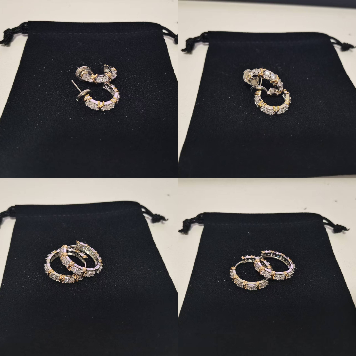 New Zircon Designer Earrings Women's Designer New Diamond Earrings 18K Gold Earrings Luxury Charm Earrings X Design Overlapping Earrings