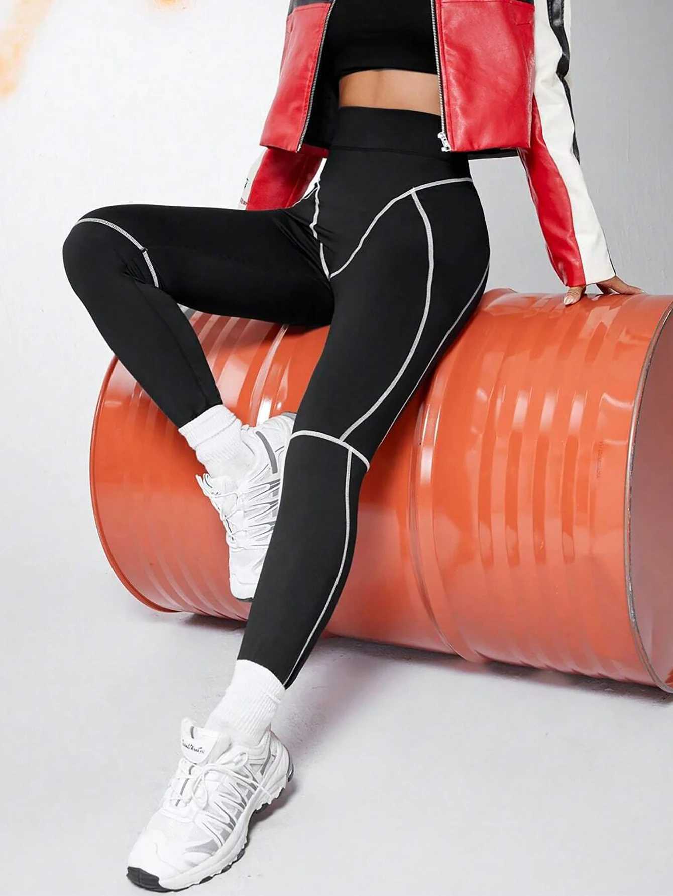 Active Pants Fitn Women Sport Seaml Leggings High Waist Elastic Solid Leggings Gym Jogging Quick Dry Push Up Slim Pants Female Y2503122D52