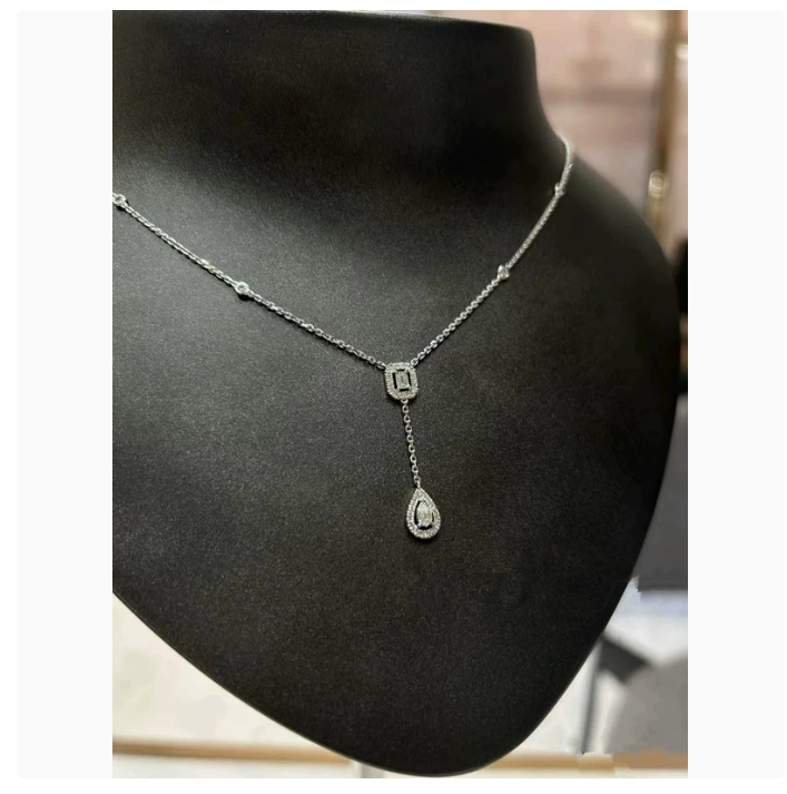High version necklace er diamondencrusted love Drops rock sugar necklace women plated 18K beautiful girl all match personality collarbone chain Z25091